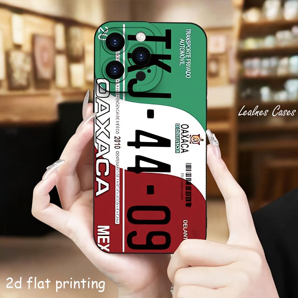 Luxurious and niche Oaxaca license plate, printed matte black, drop-resistant, durable, suitable for iPhone 17/16/15/14/13/12/11/X/XS/XSMAX/12.13 MINI/16E/17E, perfect as a holiday gift for friends, family, or yourself,back to school,back to school haul