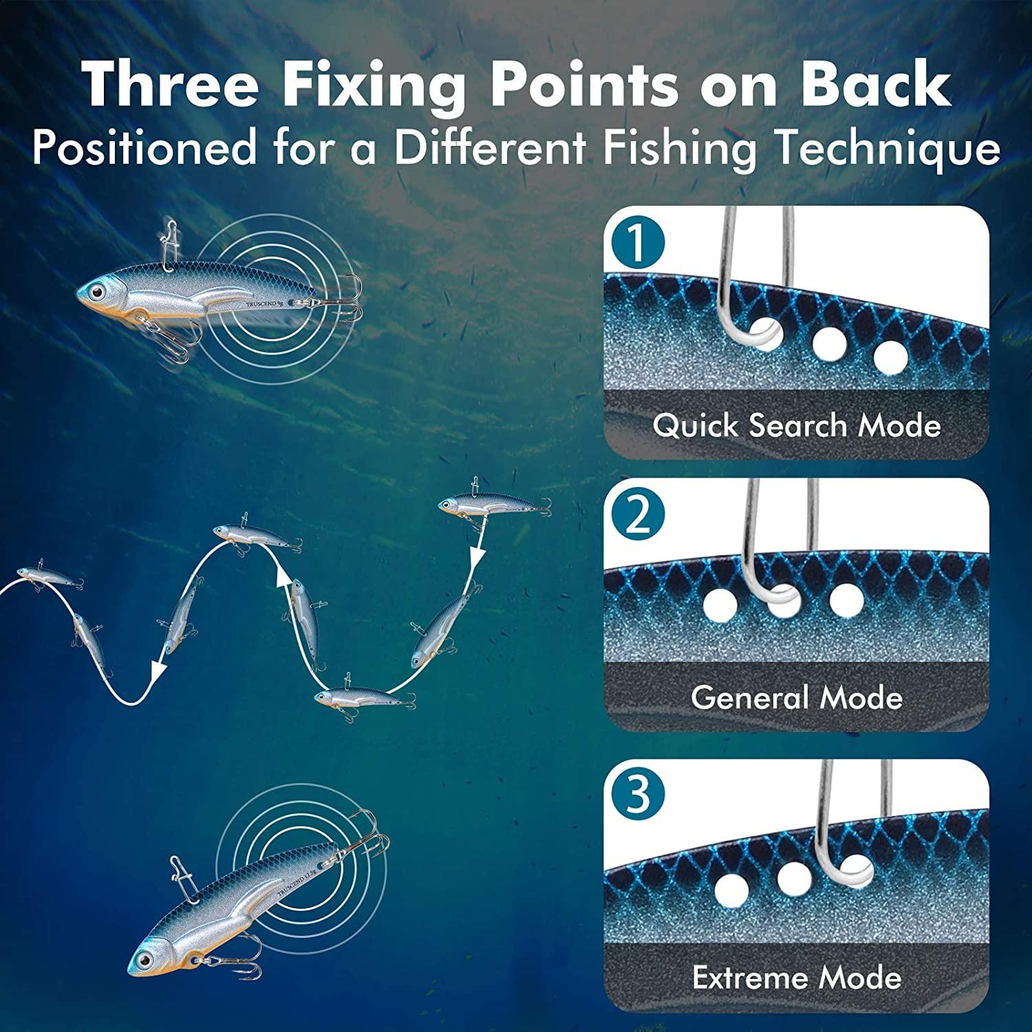 TRUSCEND Easy Catch Fishing Lures with Vibrating Swimming Flashing and Jigging Action Ultimate Search Bait for All Fish Species Amazing Ice Fishing Jig Spinners with BKK Hook Long Cast Spinner Bait