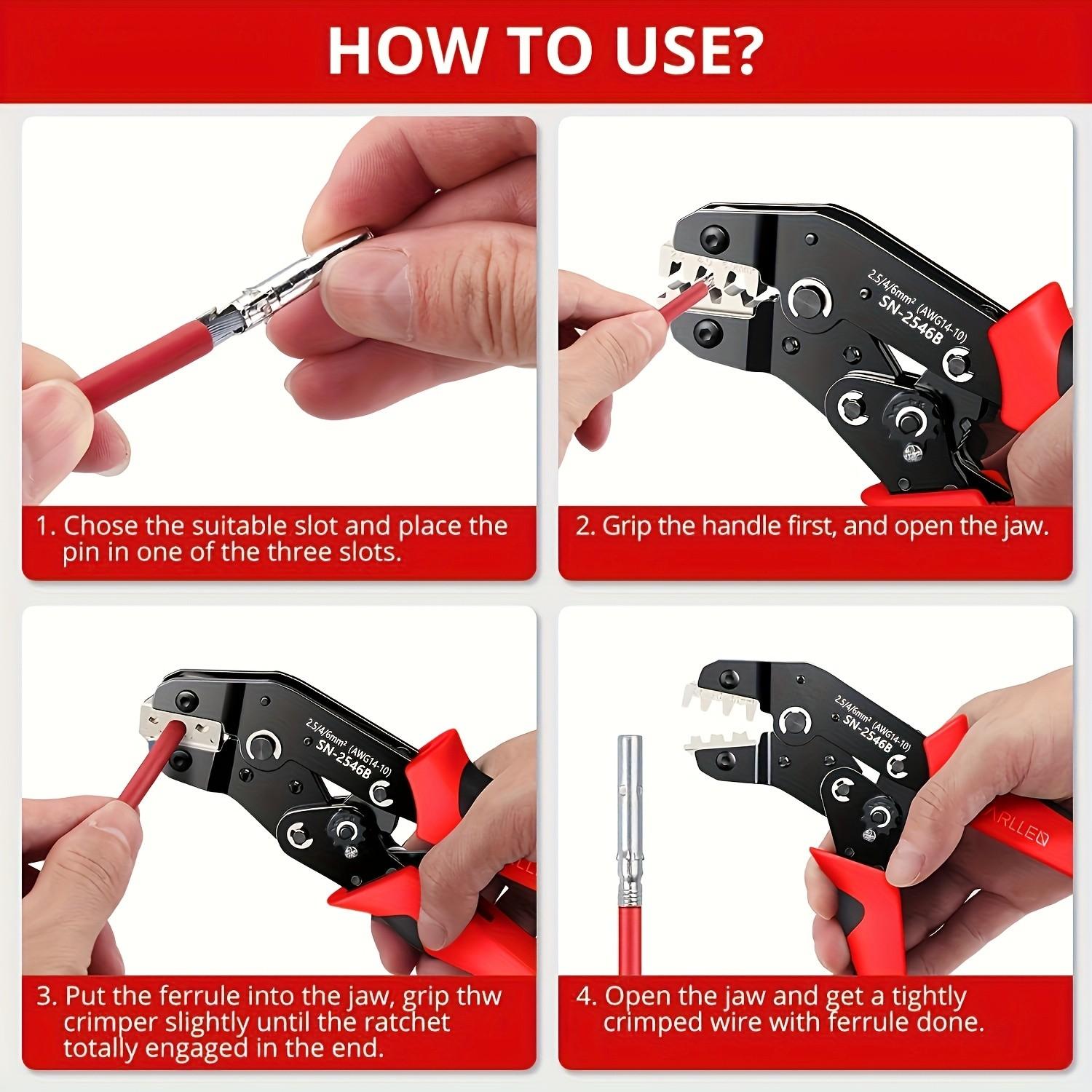 Upgraded Solar Crimper Sn-2546b for Mc4, 2.5-6mm², Tpr+PP Handle, Hand Tools, Durable Design, Ideal for Outdoor Use
