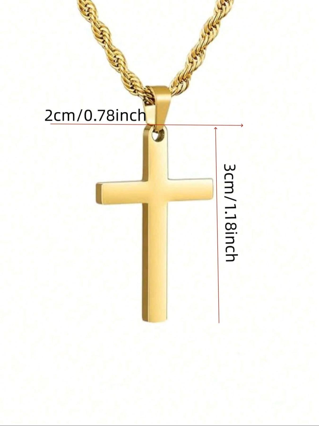 Classic Retro Design Cross Chain Design Stainless Steel Cross Pendant Necklace, Fashion Jewelry for Party, Daily Clothing Decor, Trendy All-match & Exquisite Jewelry for Birthday Gift