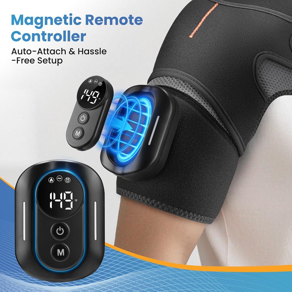 Electric Heating Vibrating Shoulder Wrap Pad with Remote Control, 4 Motor Vibration, 5 Intensity Levels, Universal Left and Right Shoulder Massage Support Belt Strap, Relaxing Gift