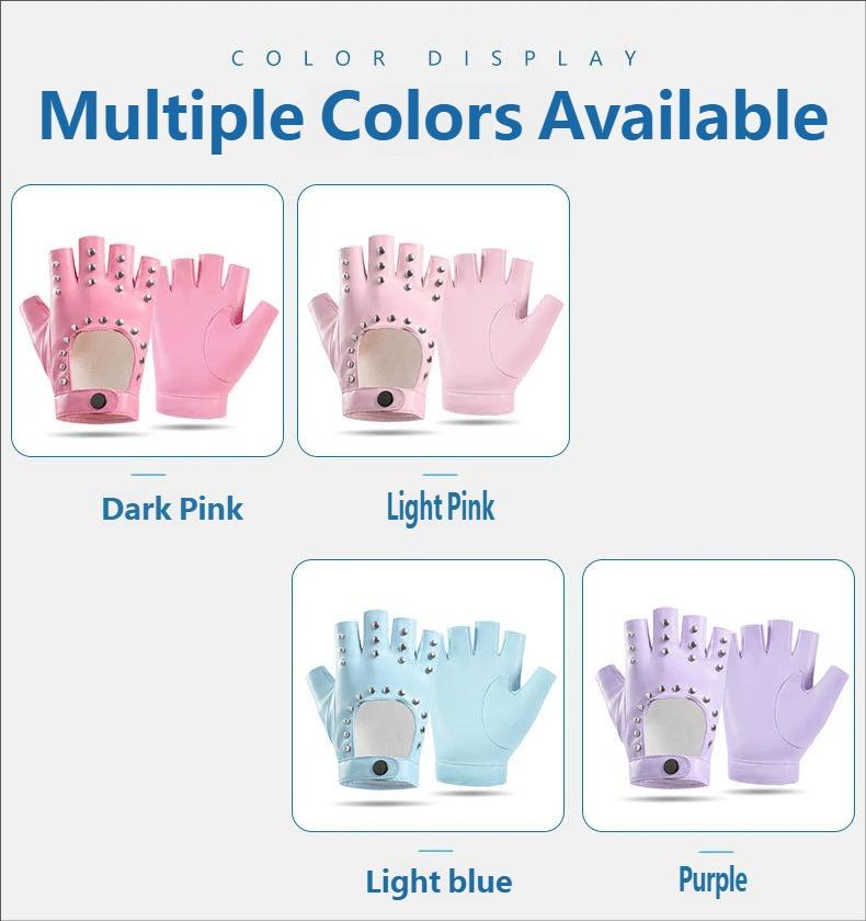 Women's Half-Finger Gloves for Motorcycle Riding Driving Steel Dance Nightclub Performance Cosplay, Stylish and Functional Accessory