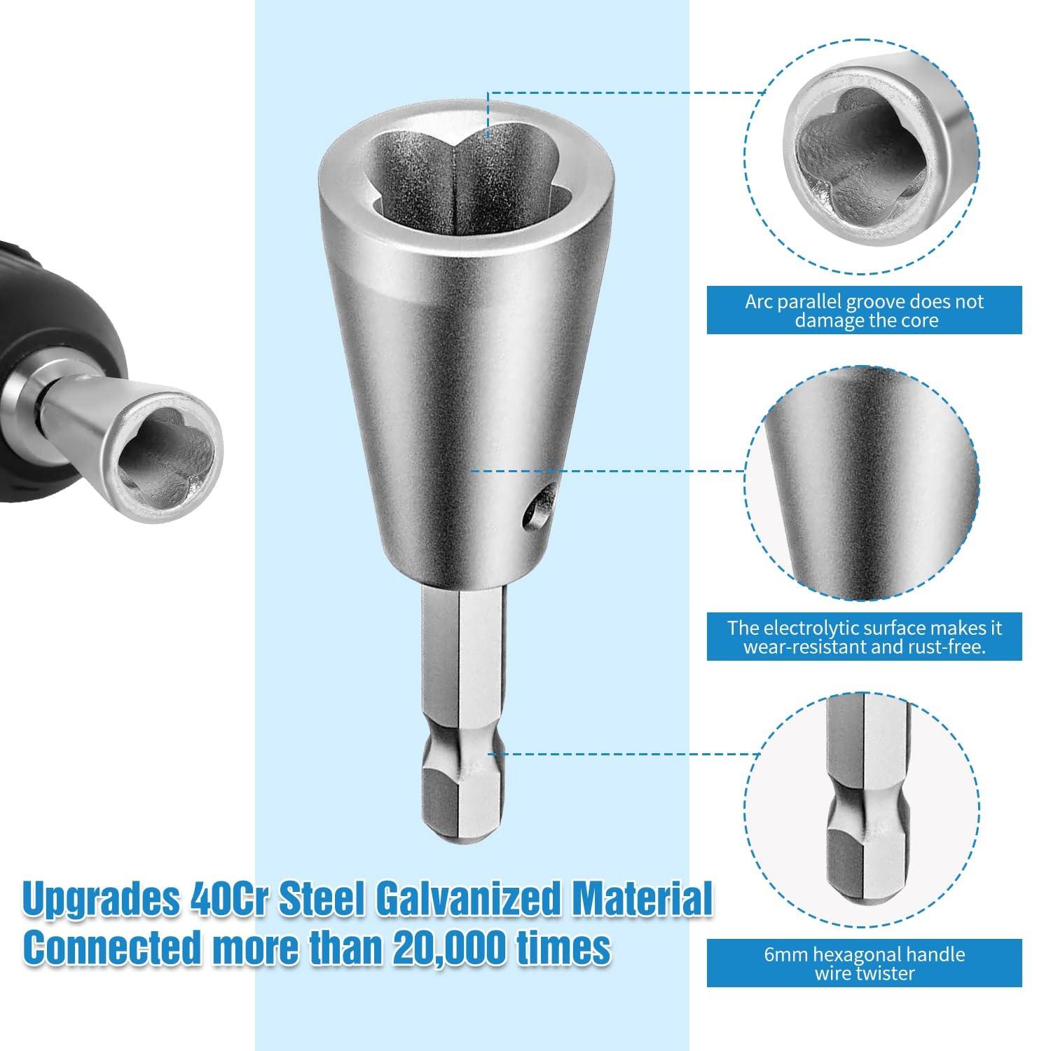 1pc Wire Twisting Tool Quick Twist Drill Driver Electrical Tool, Multi-Tool Cable Connector, Upgraded for Drilling Industry, 9-22mm Hex Handle