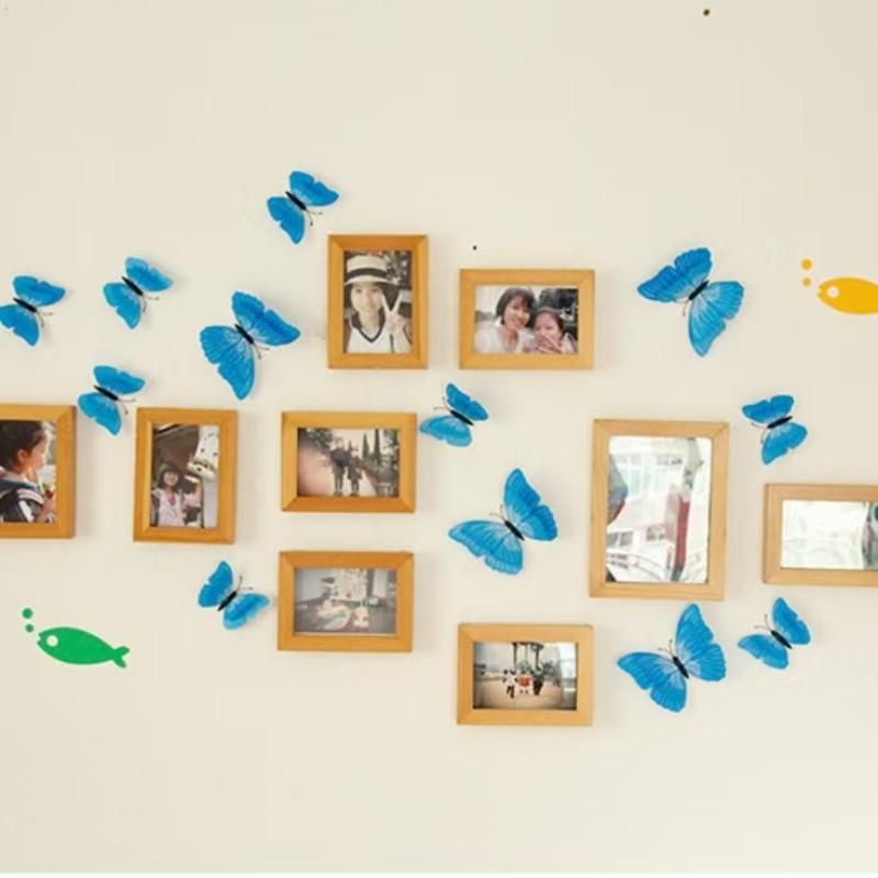 3D Realistic Plastic Butterfly Wall Stickers Set of 12, Living Room Decorative Wall Decals, Creative Refrigerator Magnets