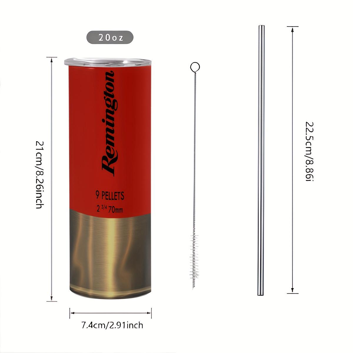 1 Pc 20oz bullet design insulated mug, double wall stainless steel vacuum cup with straw, leak-proof travel thermal tumbler, Insulated travel drinkware, keep warm 12 hours, keep cold 24 hours, gift for men and women, ideal for holiday birthday Christmas