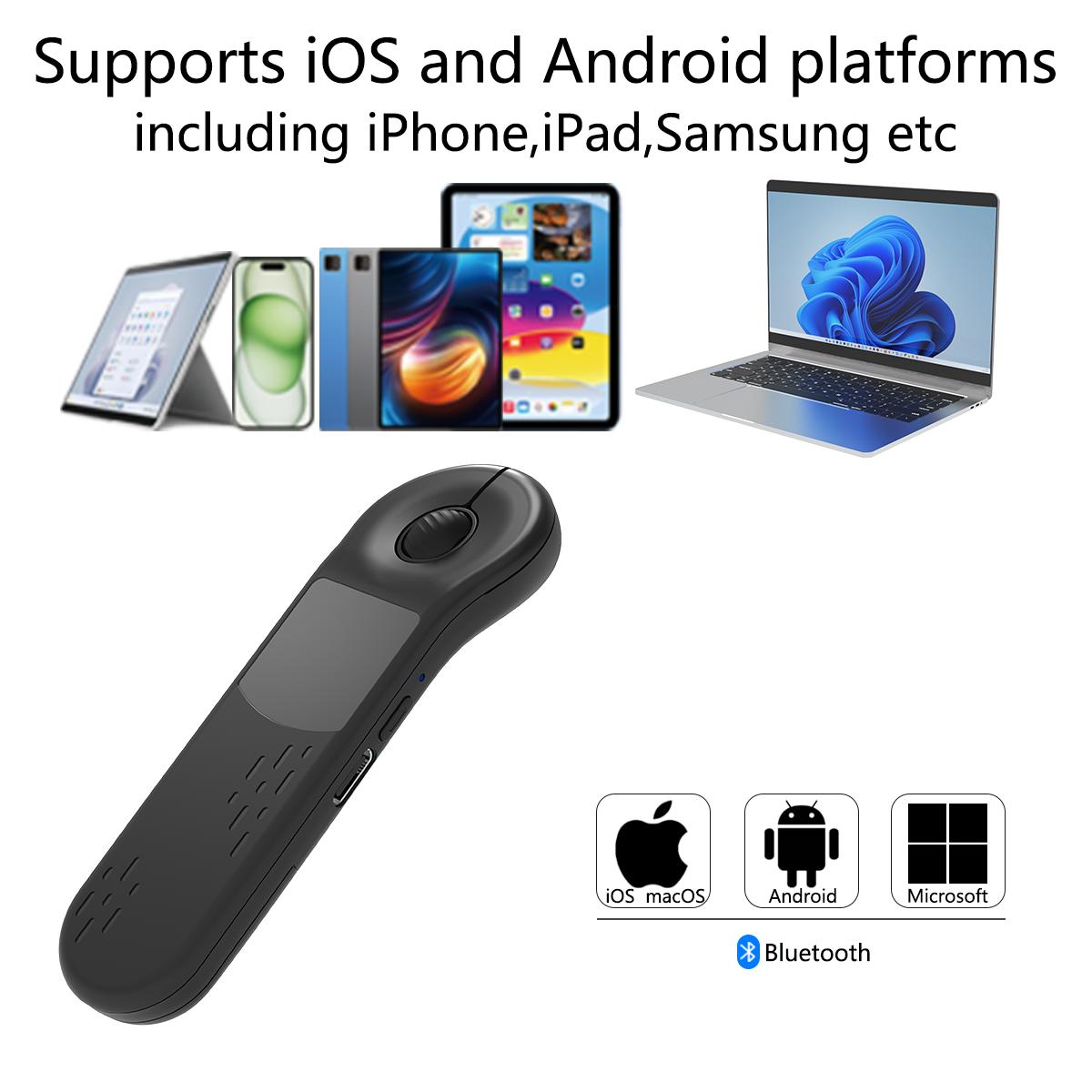 Remote control Bluetooth Rechargeable Handheld  Scrolling Air Laser Mouse with Touchpad for Tik_tok , Instagram ，YouTube  Wireless Presentation Clicker, Video Scroller & Page Turn for Kindle APP,PowerPoint Slide,Selfie,for Android & iOS and PC Tablet