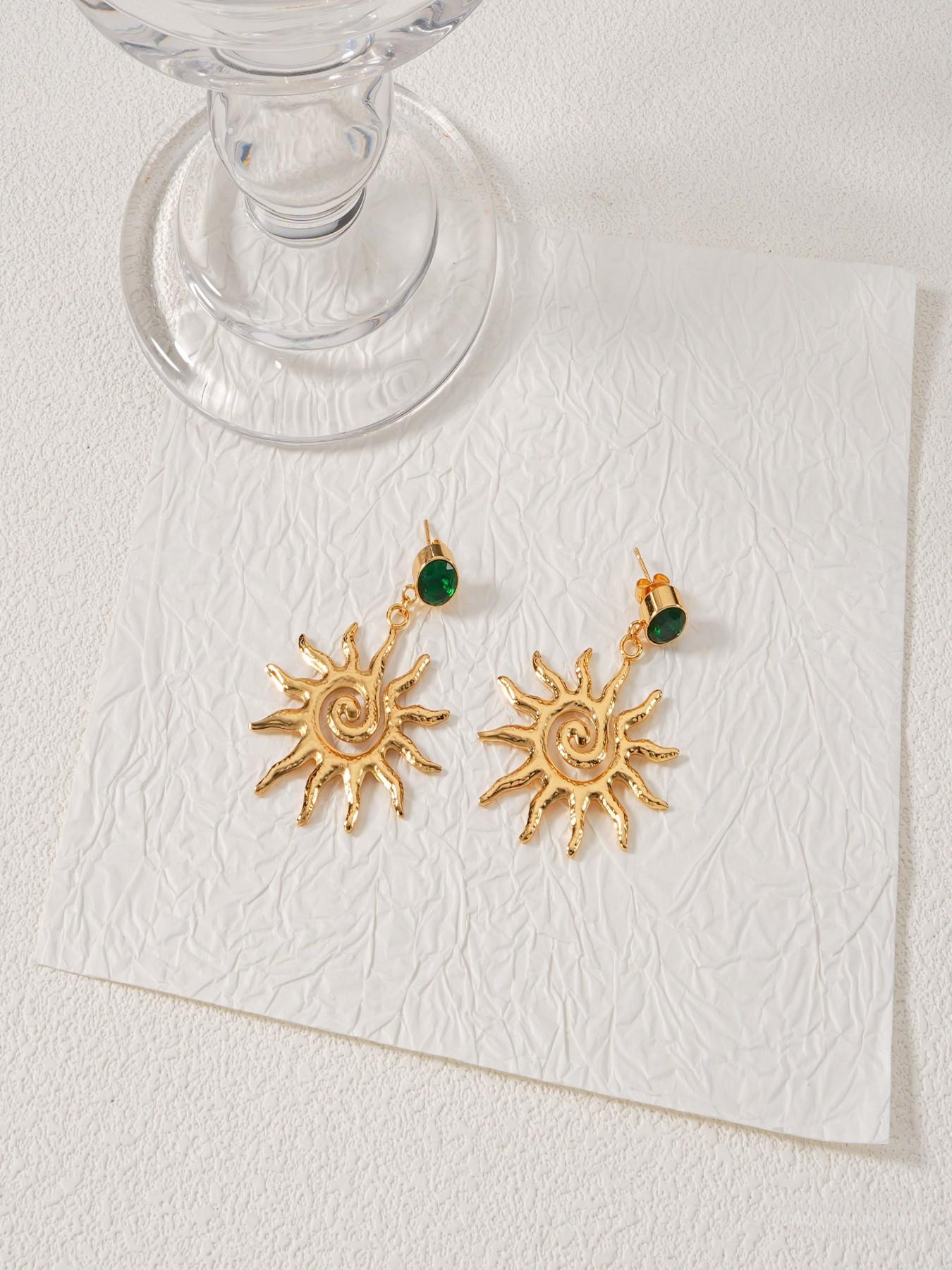 Chic 18k Gold Plated Stud Earrings Set, Elegant Striped Design, High-End Jewelry for Women, Fashionable Simple Accessories