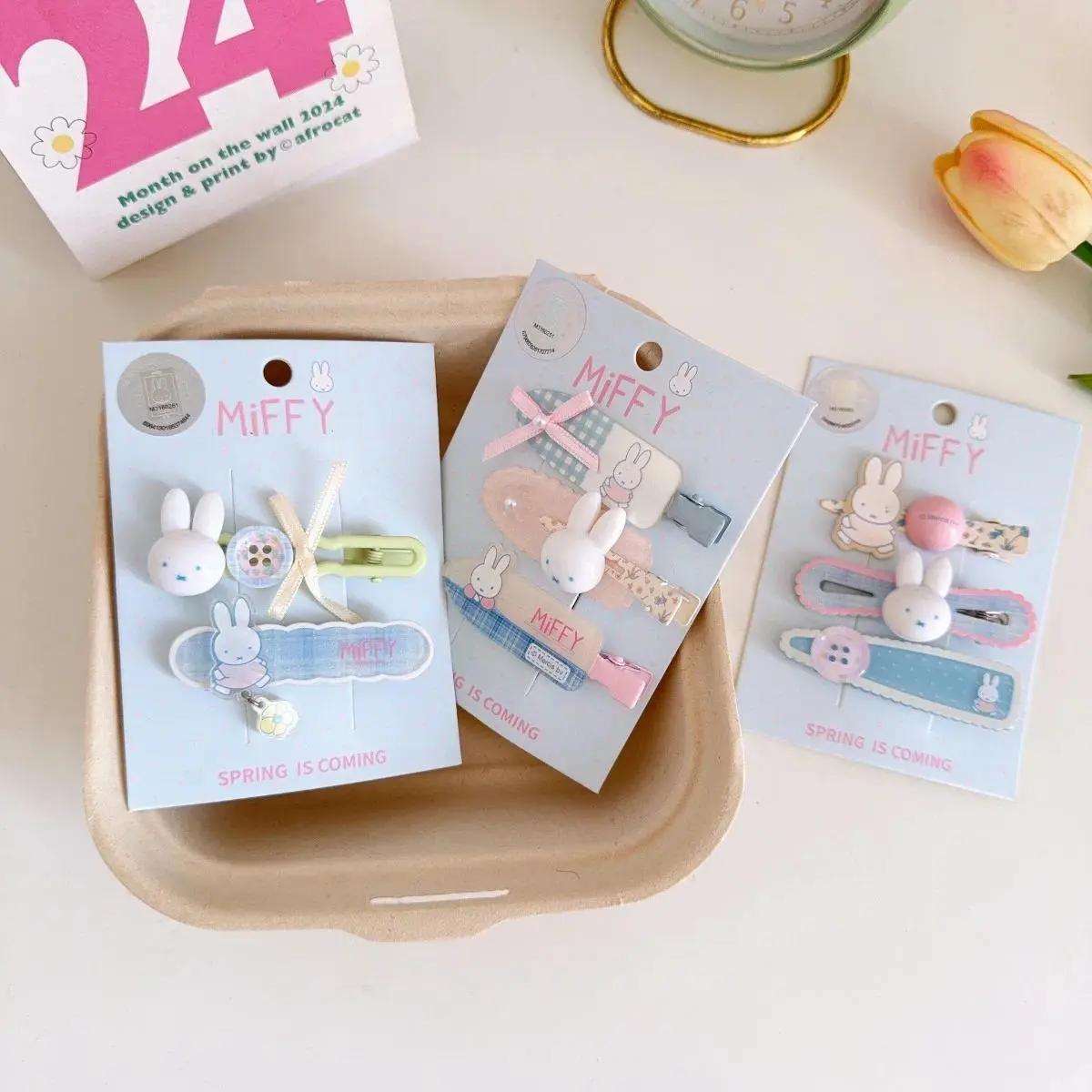 New Kawaii Miffy Hairpin Cute Cartoon Miffy Rabbit Hairpin with Duck Beak Clip Girl Heart Side Clip Hair Accessory Toys