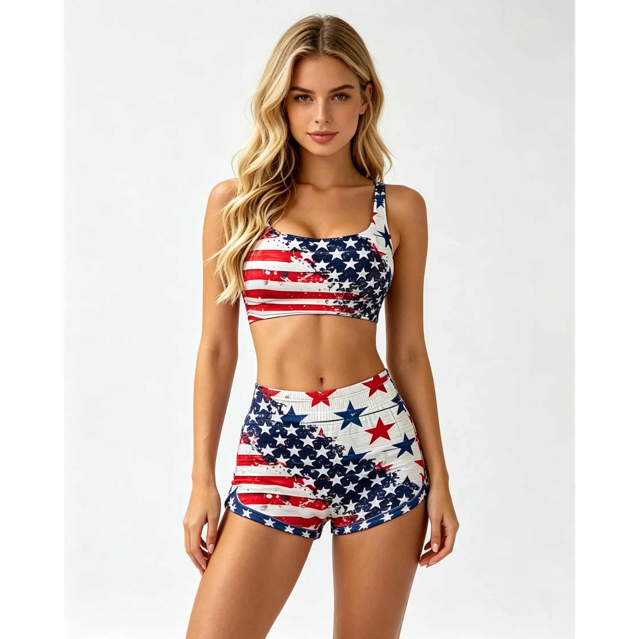 Women's Printed Shorts And Suspenders Set (2-Piece) - Cute And Colorful Summer Outfit