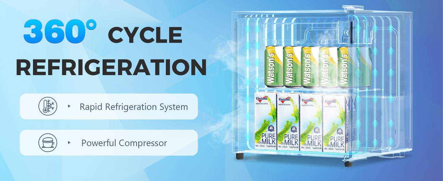 Antarctic Star Compact Refrigerator Mini Fridge with Freezer, Single Reversible Door, Dorm Fridge, Removable Glass Shelf, Defrost Button, for Bedroom, Office, Garage, 1.4 Cu. Ft, Black