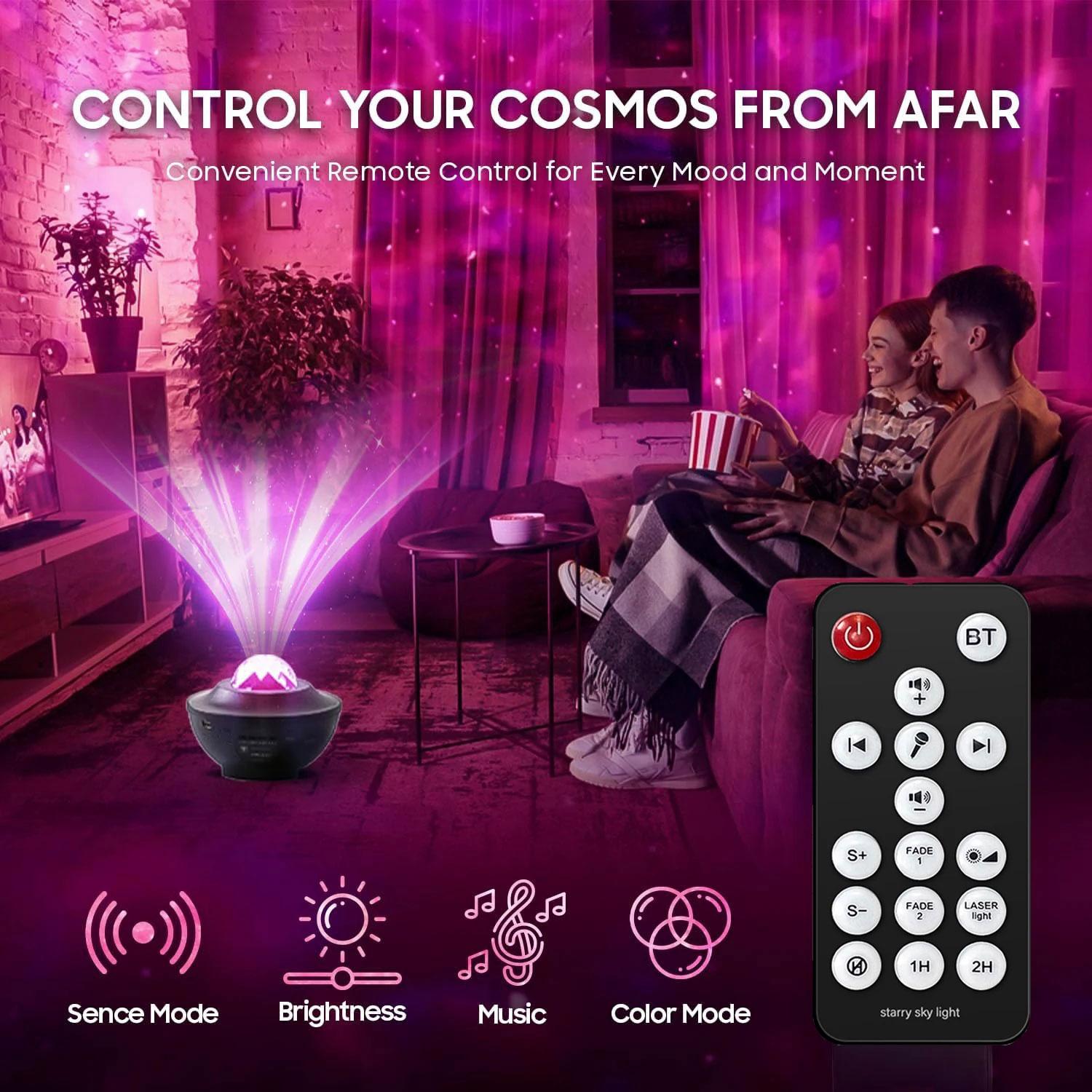 Mini Starry Sky Projector Galaxy Night Light with Bluetooth-compatible Speaker Timer Remote Control Universal Birthday Gift Bedroom Ceiling Home Cinema Game Room Decor Colorful Ambient Light