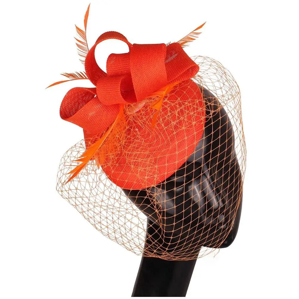 Elegant bride Women's Chic Mesh Fascinator Hat for women with Feather Fancy Hair Accessories for Party Dinner Headwear Chapeau