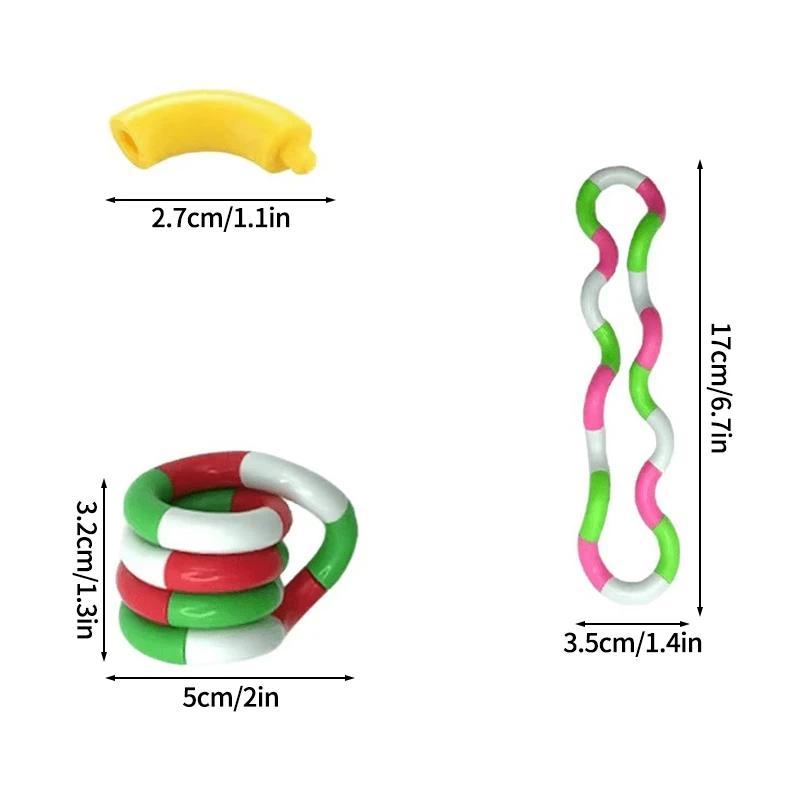 Deformable Rope Fidget Toy Deformation Rope Knot Pressure Stress Relief Toys Rrainbow Color Anti Stress Deformable Rope Best Toy