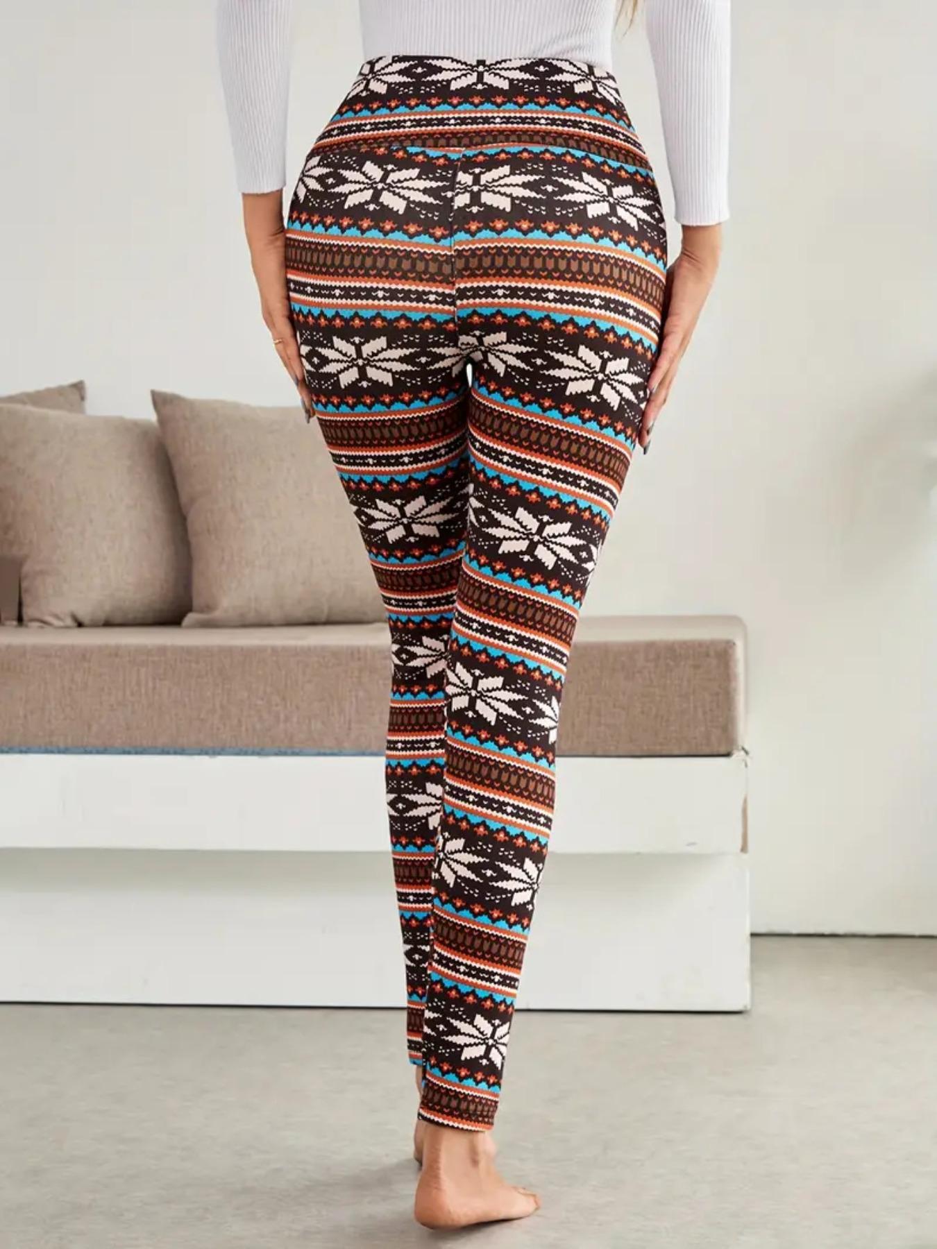 Women's Winter High Waist Plaid Fleece Lined Pants, Elastic Warm Lamb Velvet Nine-Point Leggings, Casual Fashion S-Xxl