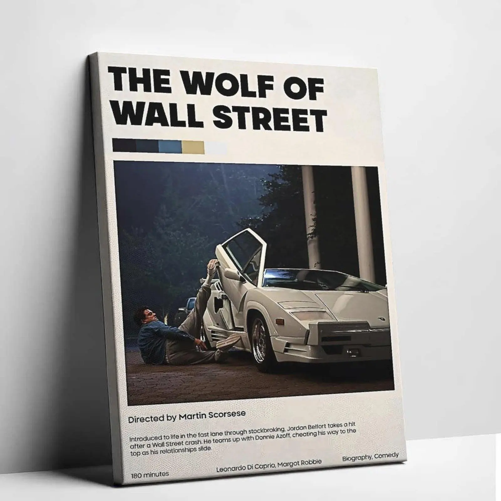 The Wolf of Wall Street Vintage Canvas Poster - Bold Wolf Scene, Artistic Graphic Prints, Iconic Film Artwork for Walls, Room Accessories, Vintage Things, Living Room Home Decor Collectible, Iconic Film Scene,sohochic