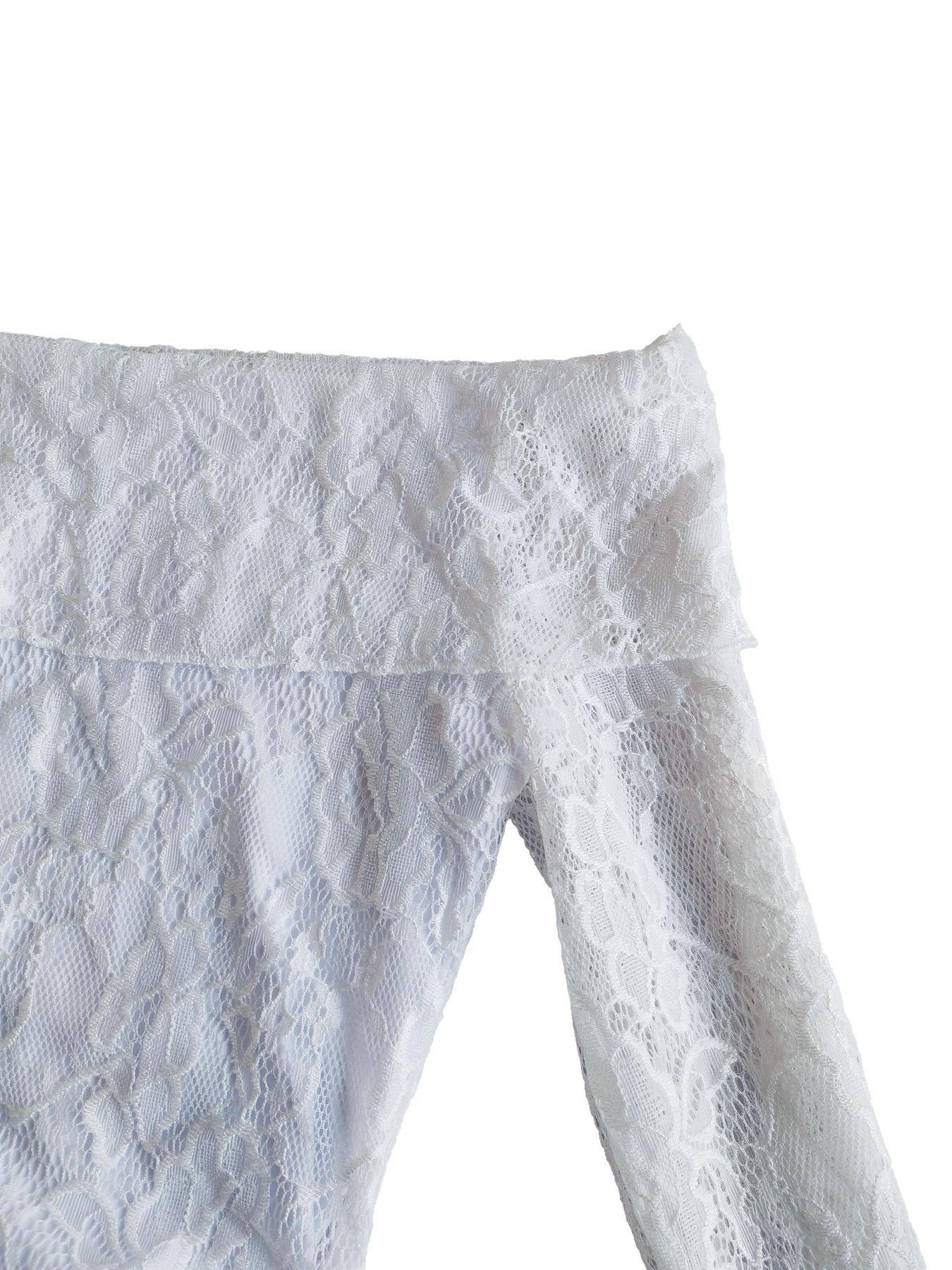 Women's One Shoulder Flare Sleeve Bodycon Long Dress, Lace Mermaid Tail Skirt, Long Sleeve, Elegant Party Wear, Summer Fashion