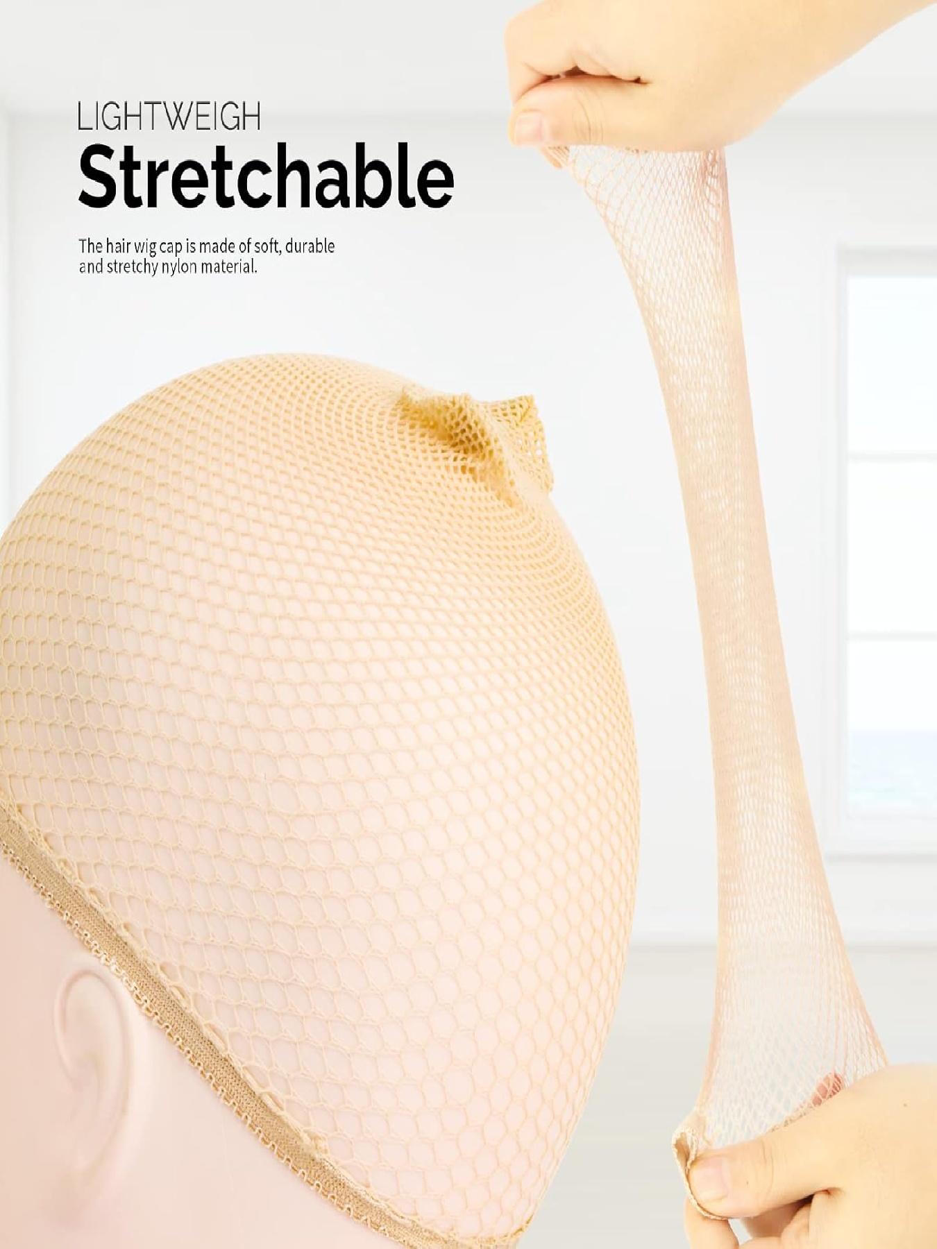 6pcs Wig Caps, Skin Tone Nylon Hair Net, Non-Slip Mesh Wig Cap for Women, Breathable and Stretchable, Perfect for Parties and Cosplay