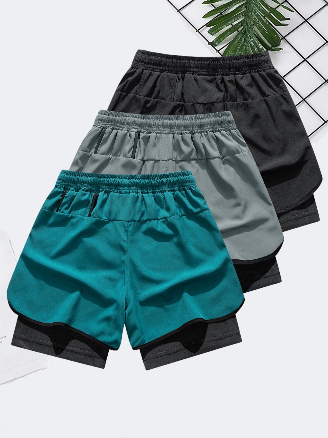 Men's Letter & Bull Head Print 2 in 1 Double Layer Drawstring Waist Gym Shorts, Regular Fit Casual Comfortable Breathable Quick Drying Anti Exposure Pocket Shorts for Gym Workout Running, Men's Bottoms for Summer SpringStatements