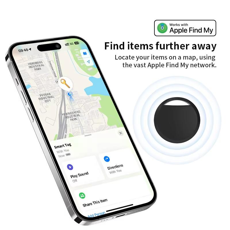 4 Pack, Key Finder Tracker Devices - Bluetooth Item Finders, Compatible with Apple Find My (IOS Only), GPS Trackers Tag for Car|Wallets|Luggages|Suitcases|Bags, Phone Locator, gpstracker wallet tracking device