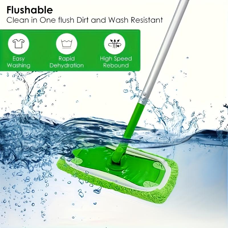 Reusable Floor Mop Pads Set, Washable Durable Polyester Microfiber, Strong Absorbent, Dry Wet Use, Compatible with Standard Mops, Microfiber Mop Heads, Microfiber Mop Refill