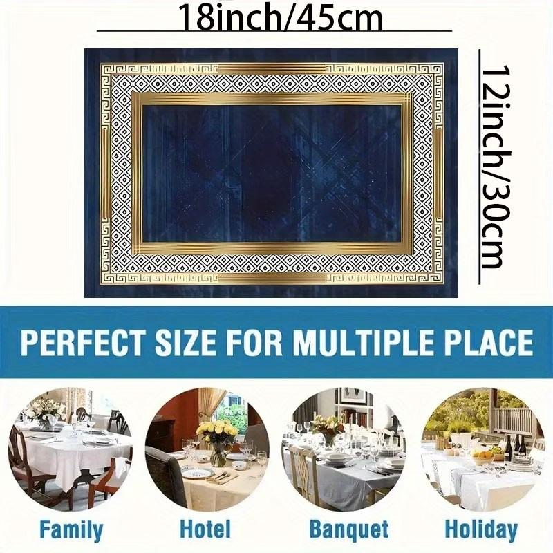 2D flat printing, 2-piece/4-piece/6-piece/8-piece geometric pattern series decorative placemats, placemats - suitable for dining tables and coffee tables, brand new high-quality placemats, heat-resistant mats