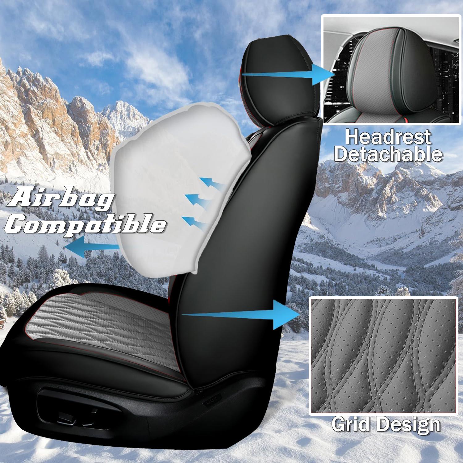 Custom Fit for 2008-2024 Dodge RAM 1500 2500 HD 3500 HD Crew Cab& Quad Cab Truck, Pickup Seat Covers for Dodge Ram 5-Seats Full Set, Waterproof Truck Car Seat Cover Protectors