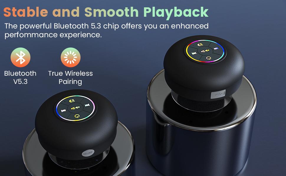 Waterproof Speaker, Portable Wireless Speaker with Suction Cup, USB Rechargeable Black Speaker, Wireless Version Life for Parties, Bathroom, Travel, Home, Outdoor, Gifts for Birthday, Thanksgiving Waterproof Speaker, Portable Wireless Speaker with Suction Cup, USB Rechargeable Black Speaker, Wireless Version Life for Parties, Bathroom, Travel, Home, Outdoor, Gifts for Birthday, Thanksgiving