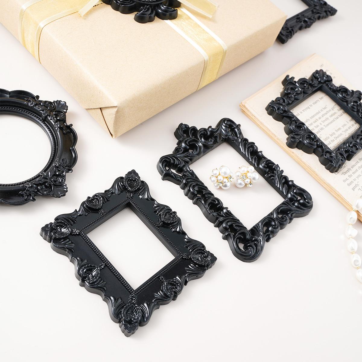 European Resin 3D Pattern Frame Decorative Item, Multiple Styles Available, Suitable for Various Scenes and Home Styles, Mini House Decoration, Holiday Atmosphere Decor, Gift Box Decor