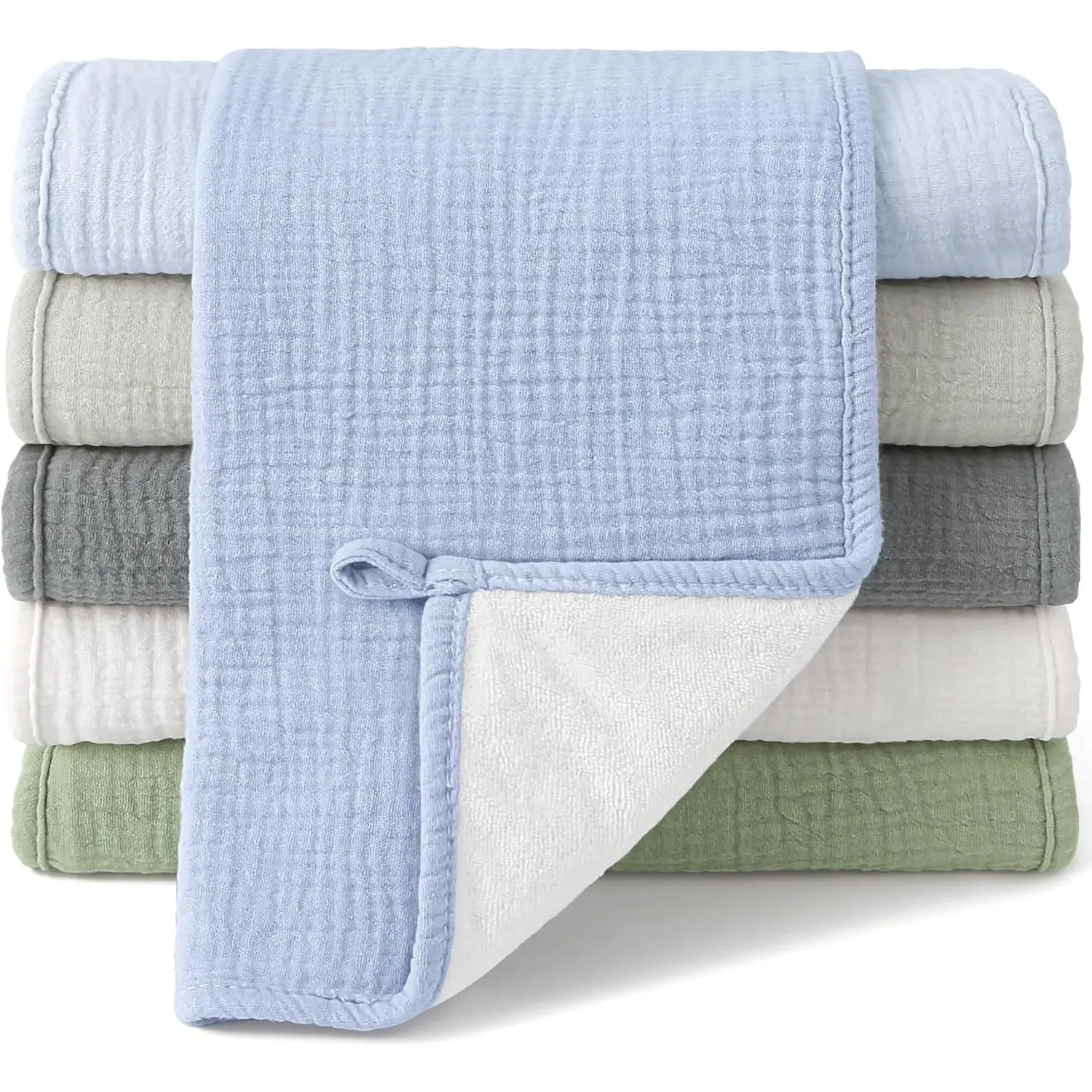 Muslin Burp Cloths, 100% Cotton Baby Burping Cloths, Large Extra Soft Absorbent for Unisex Newborn Boys and Girls, 20x10in, 6 PackGift