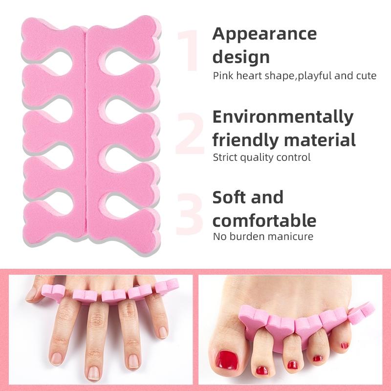 ✨ 10/50/100PCS Pink Soft Foam Finger & Toe Separators | Suitable for Nail Practice & Pedicure Spacers, Ideal for DIY Nail Art and Nail Salons, Nail Art Accessories, Nail Art Tool