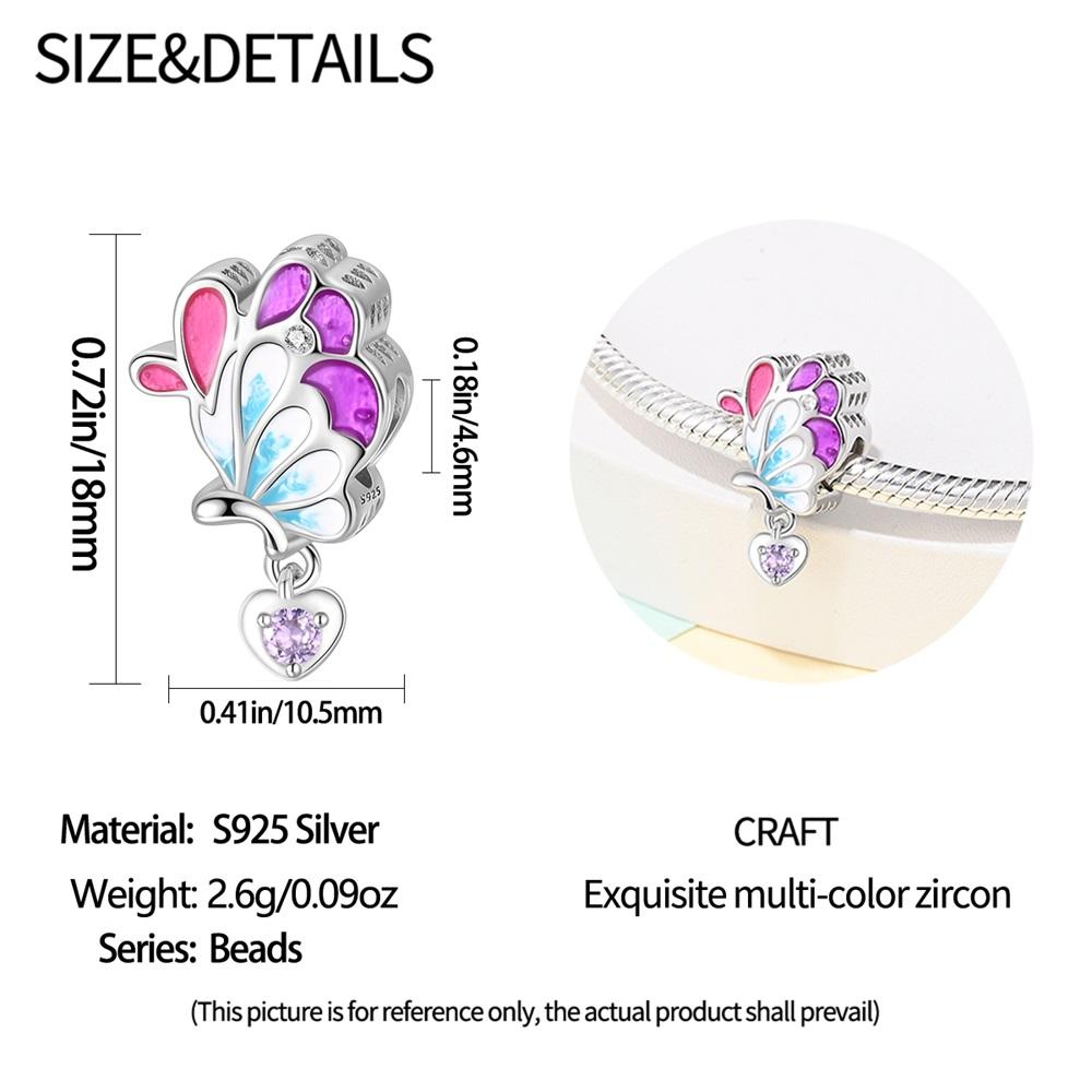 Spring Series Charms 925 Sterling Silver Butterfly Dragonfly Pink Daisy Pendant Beads Fit Original Bracelets DIY Jewelry