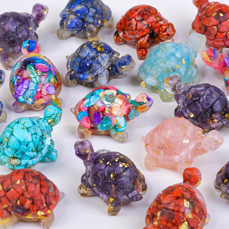 Crystal Chips Turtle Tortoise Home Decoration Natural Healing Crystal Gorgeous Stone Gemstone Jewelry Energy Love Girlfriend Boyfriend Souvenir Valentine Anniversary New Year Christmas Halloween Birthday Gift
