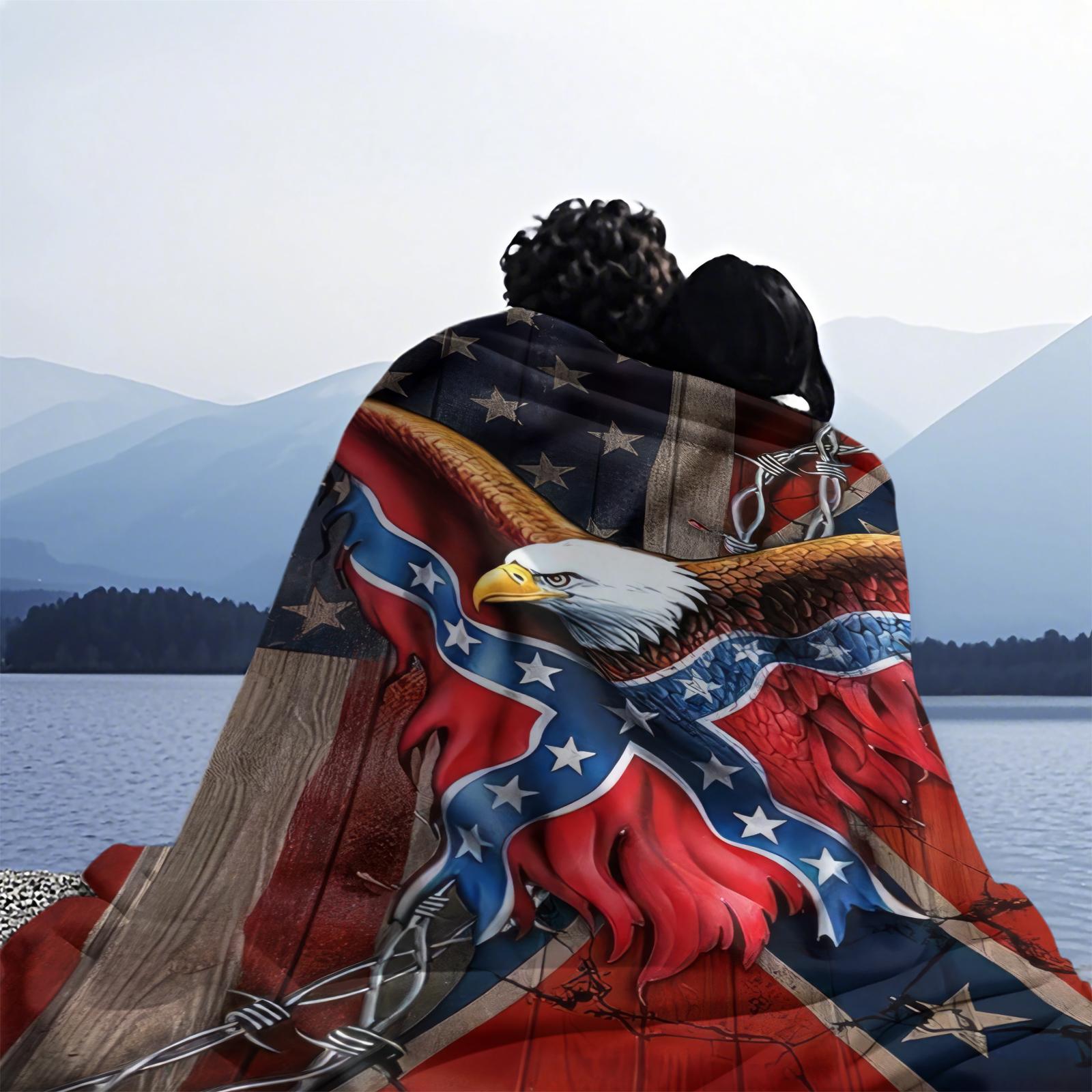 A unique eagle flag pattern design blanket — a soft, comfortable, and lightweight throw perfect for decorating bedrooms and guest rooms, Stylish Blanket