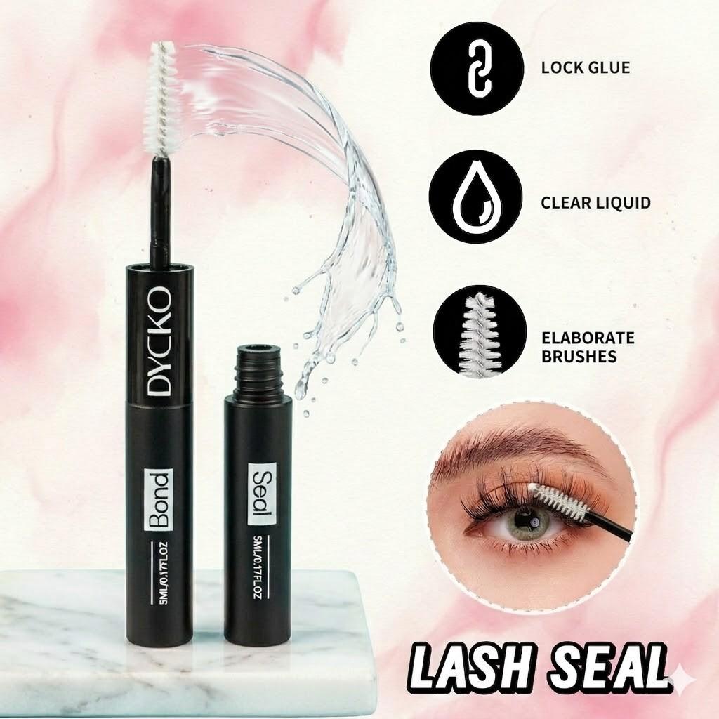 DYCKO Lash Bond and Seal, 72H Strong Hold Waterproof Eyelash Glue for Cluster Lashes, DIY Lash Extension Kit at Home, Beginner Friendly, Vegan & Cruelty Free