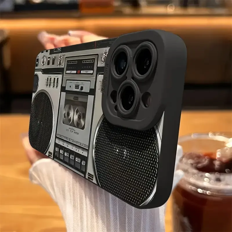 Phone Case - Black glasses portrait video angel eye matte soft phone case, compatible with iPhone 17/16 15 14 13 12 Pro Max/17 16 15 14 Plus and Samsung S22 S23 S24 S25