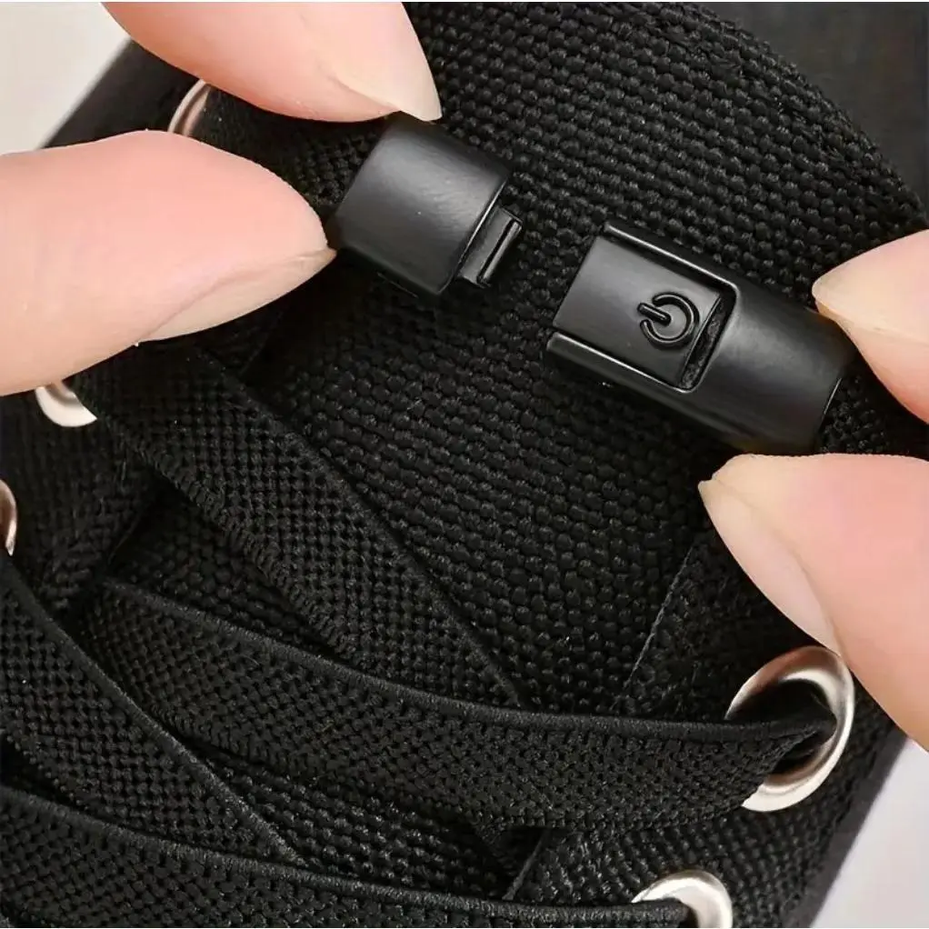 Unisex No-Tie Elastic Polyester Shoelaces with Metal Buckle - One Size Fits Most, Adjustable Stretch Replacement Laces for Sneakers, Sports & Travel Wear