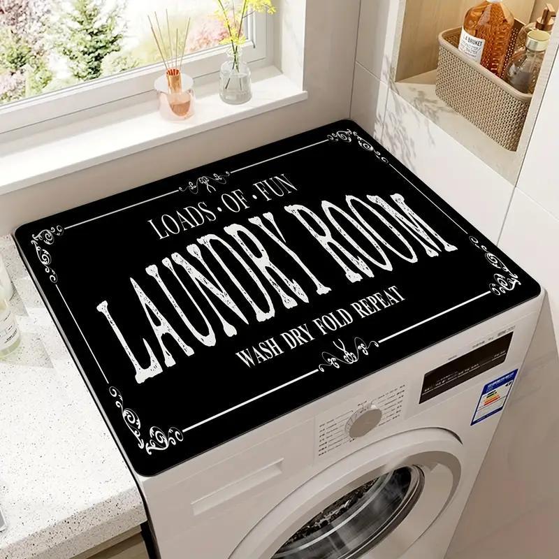 1pc Dish Drying Pad, Washing Machine Dust Cover Durable Decorative Mat, Soft Faucet Absorbent Mat, Reusable Washstand Drain Mat, Kitchen & Bathroom Accessories