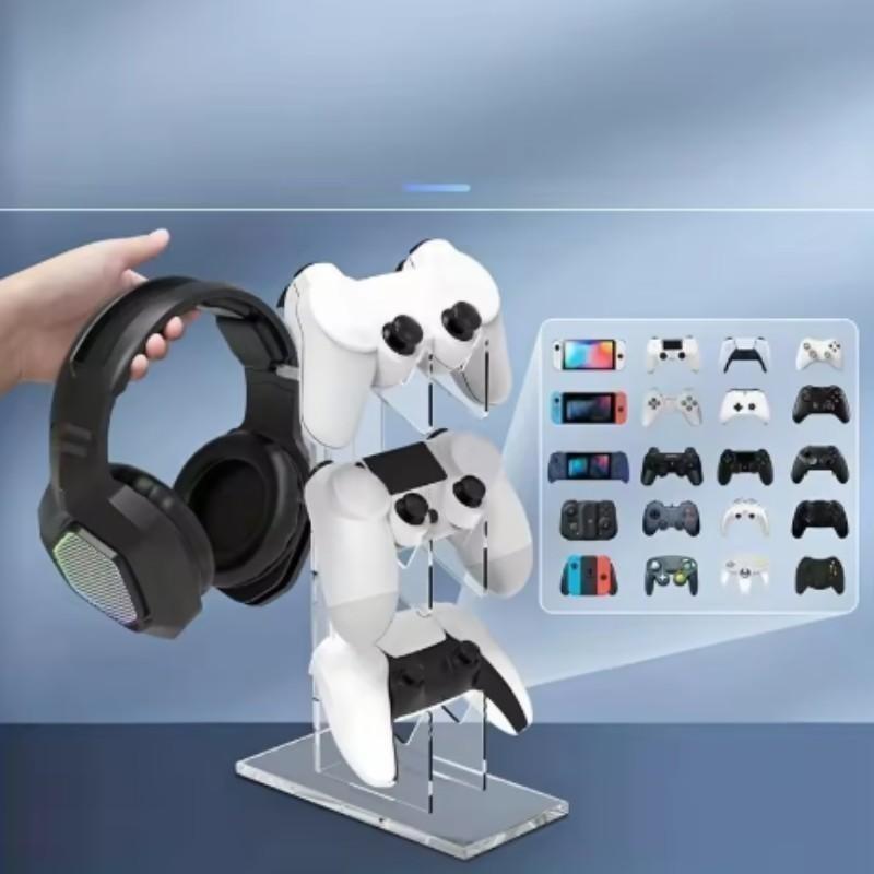 Game Controller Holder, Desktop Storage Rack with Headphone Slot, Ideal for Ps4/ps5/ps3 Controllers, Perfect Gift for Gamers