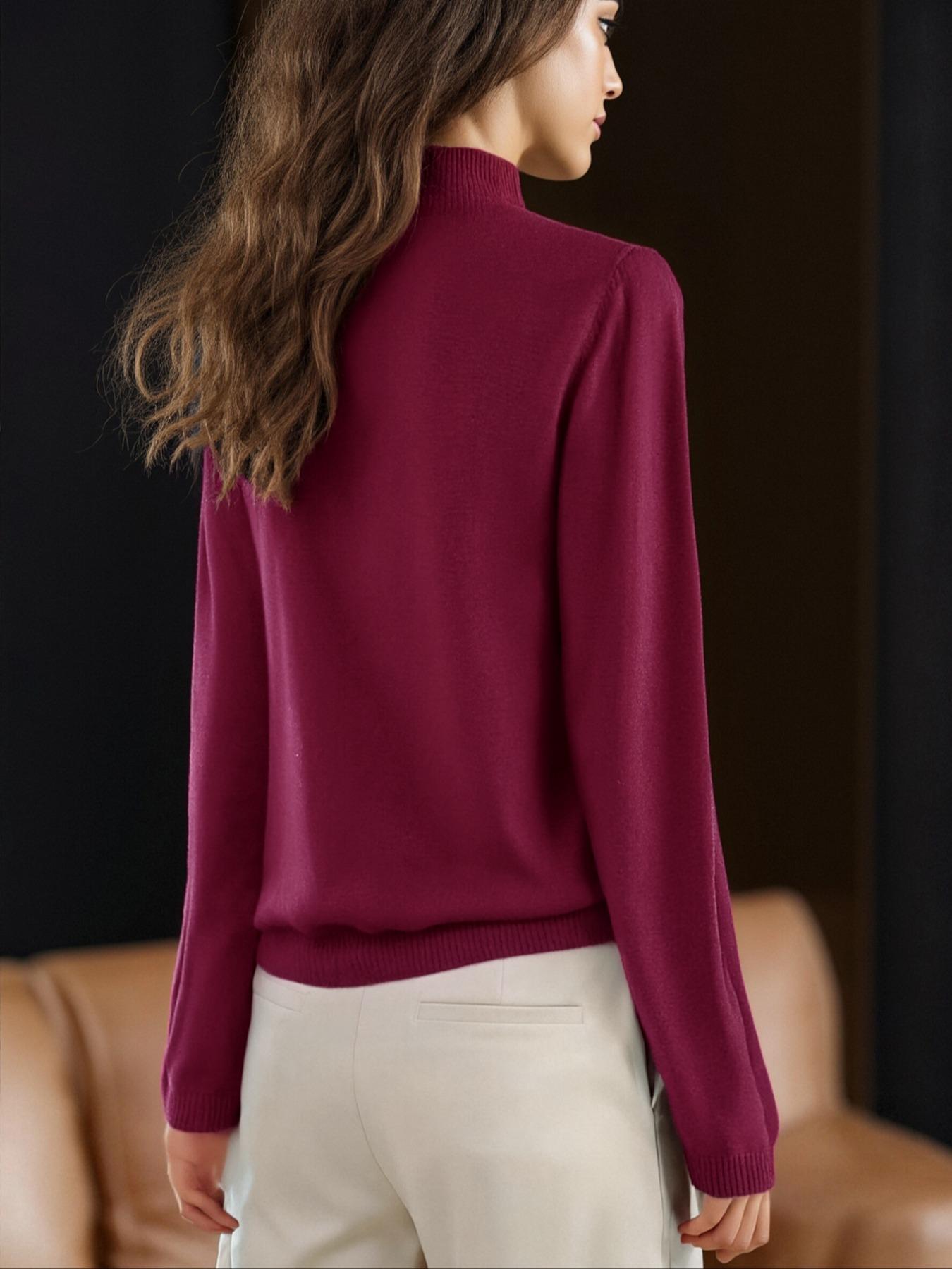 New Half High Neck Knitted Sweater for Women, Casual Loose-Fitting Pullover, Perfect for Fall & Winter, Versatile Daily Wear, Knitwear