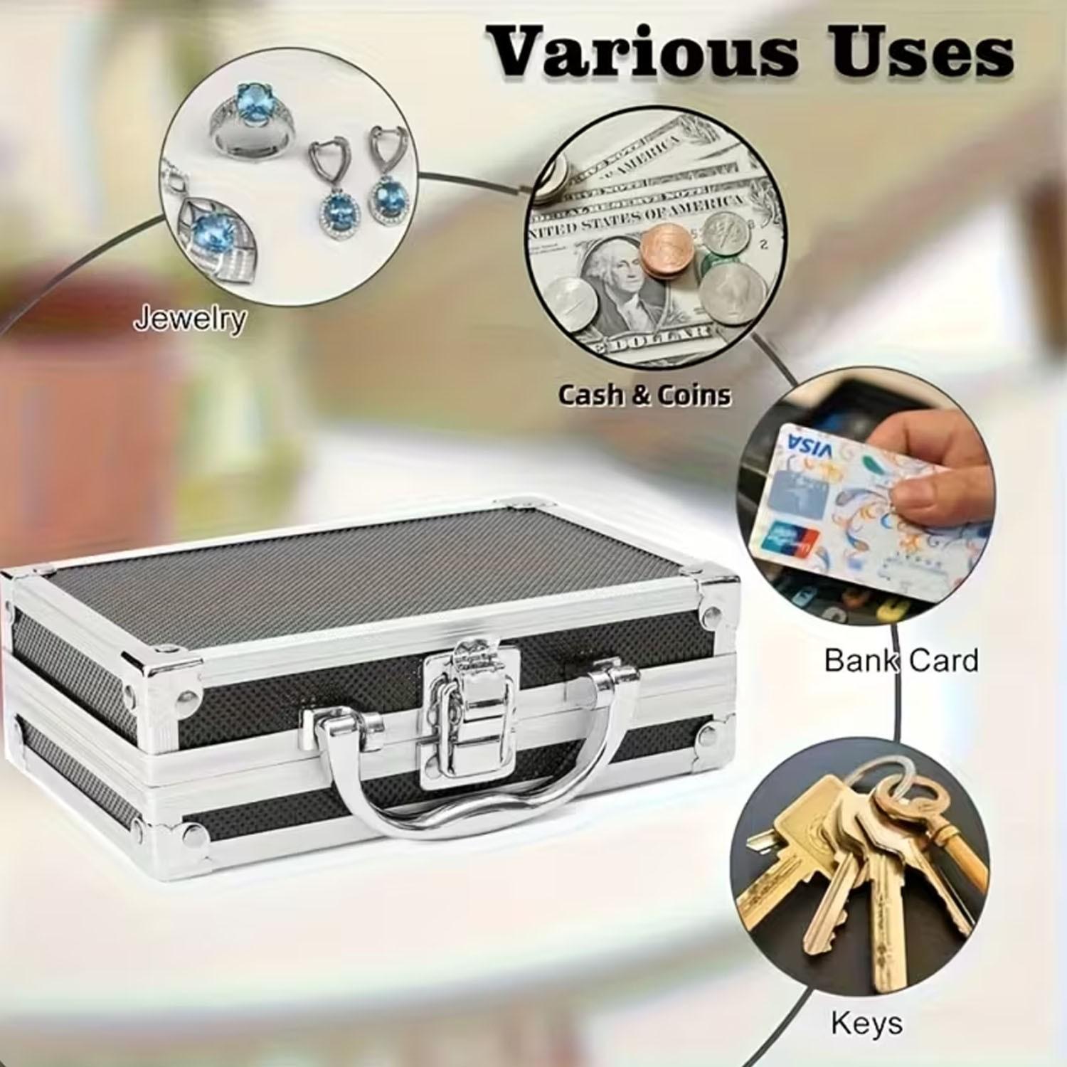 Portable Handheld Box, Multifunctional Cash Storage for Jewelry, Valuable Items, Money, Coins, Keys, Home Organizer, Office Desktop Holder, Jewelry Storage Unit