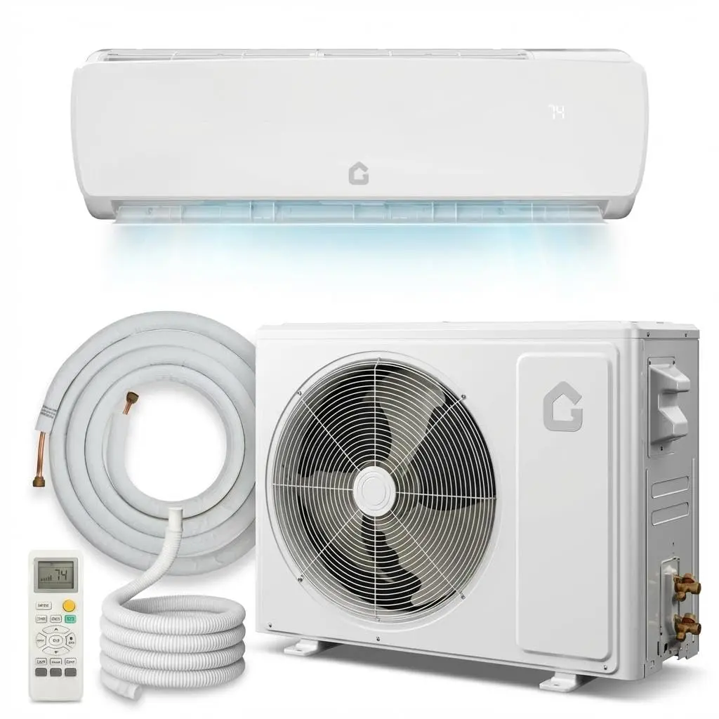 GARVEE 9000 BTU Mini Split Air Conditioner & Heater, 19 SEER2 Inverter Wall Mounted AC Unit for Rooms Up to 450 Sq.Ft, 6 Modes, Quiet Operation, 230V