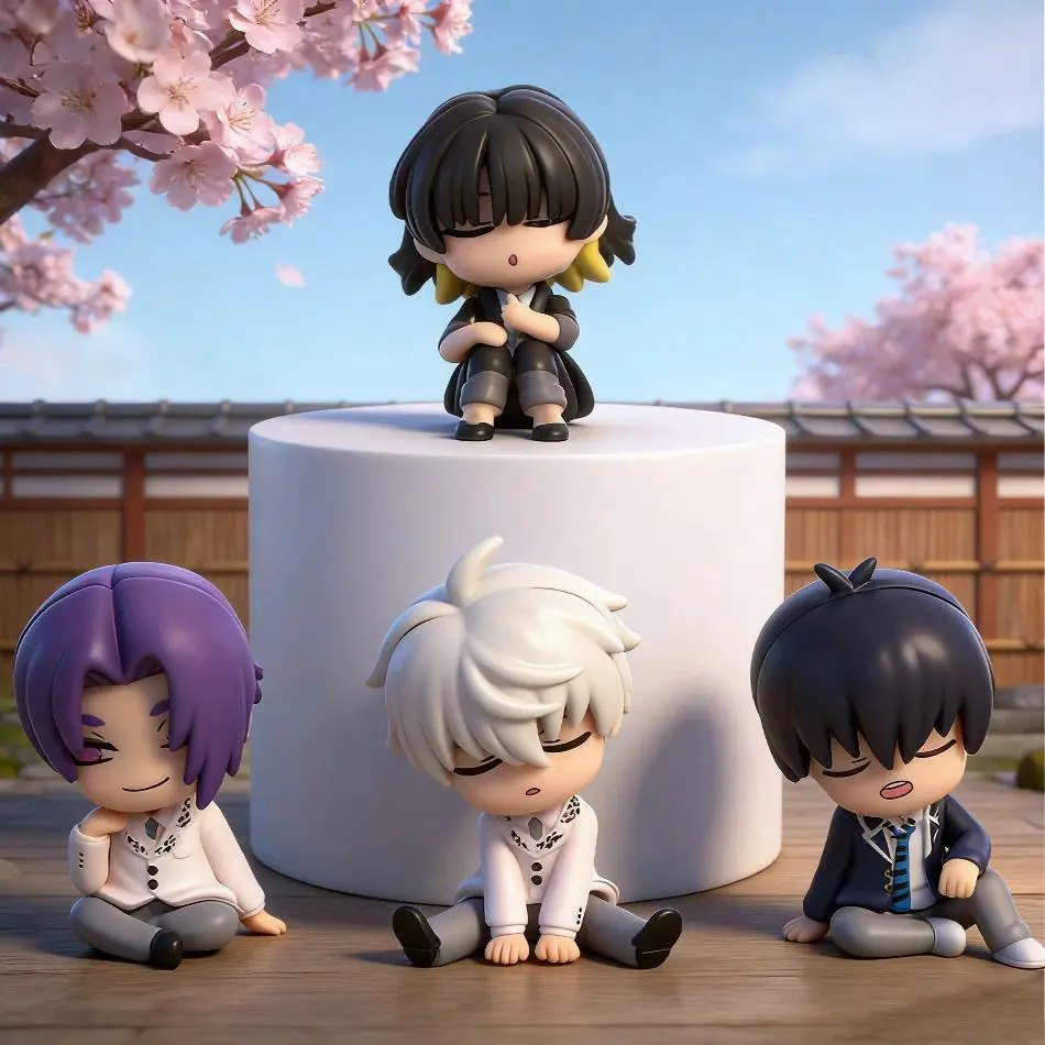 4pcs Blue Lock Gk Anime Figure Isagi Yoichi Bachira Meguru Shoulder To Shoulder Sleep Q-Version Kawaii Model Statue Kid Toy Gift