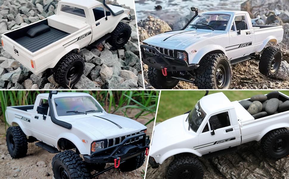 ARRIS 1/16 RC Rock Crawler 4x4 Off Road Truck  All Terrain RC Pickup for Adults (RTR, White)