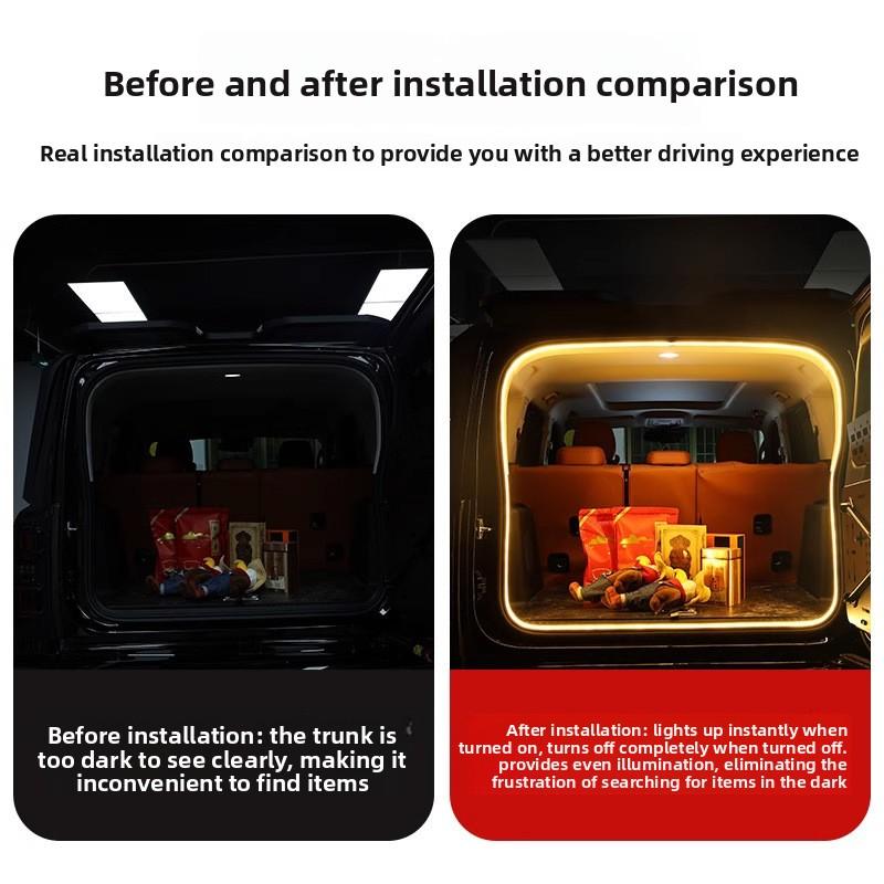 High Brightness Car Trunk Lighting Atmosphere Light Interior Modification Decoration LED Wireless Auto-Sensing Trunk Light Strip