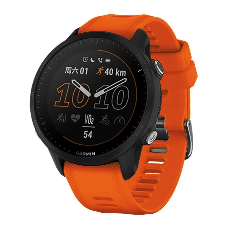 1 Pcs Casual Silicone Watch Band for Garmin Forerunner 955 Smartwatch Replacement Accessories Watch Straps (Strap Only, Watch Not Included)