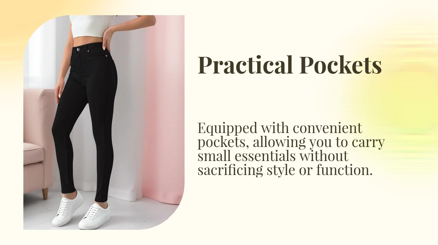 Women's Button-Fly Skinny Pants with Pockets, Casual, Slim, Comfy Pants for Daily Wear, Ladies' Casual Fitted Bottoms for All Seasons (One Size Up is Recommended)