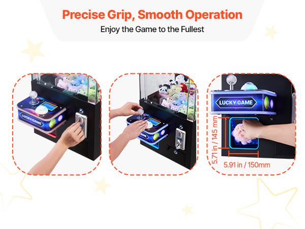 VEVOR Claw Crane Machine, Medium-Sized Arcade Game Machine with Light Sound, Adjustable Steel Claws, Precise Toy Candy Grabber Prize Dispenser Vending Toy, for Commercial Home Cinema, Black Purple
