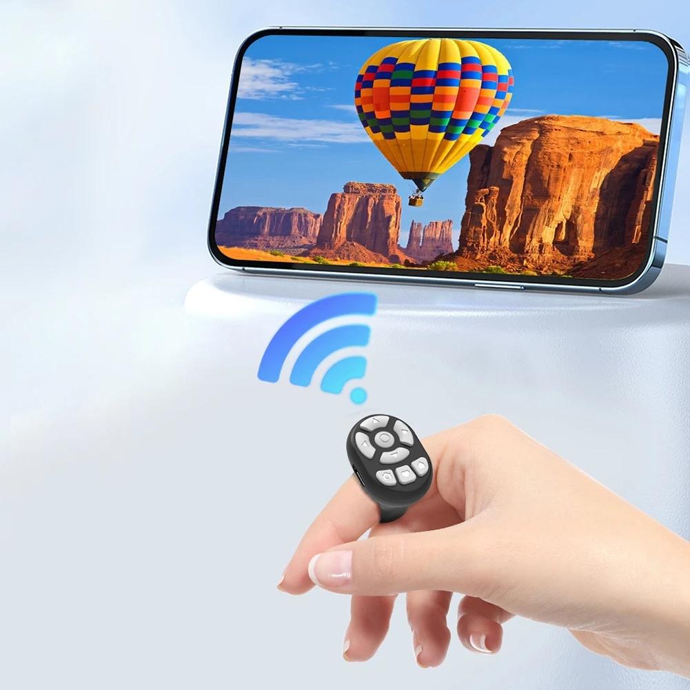 Multi-function BT Wireless Ring Remote Control Portable Fingertip Selfie Video Controller Automatic Page Turner Browsing For Phone