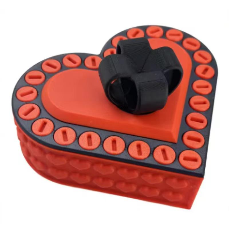 3D Printed Heart-Shaped Gift Storage Box, Annoying Screw-On Gift Box, Box Puzzle Toy, Funny Prank Screw Box, Colorful And Exquisite Miscellaneous Storage Box, Valentine's Day and Mother's Day gifts