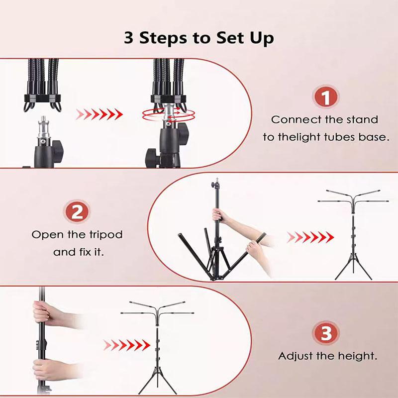 USB4-tube 660 nm 850 nm near-infrared light panel red light with timer surface and body household device with adjustable bracket